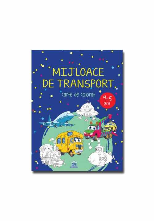 Mijloace de transport - 4-5 ani - carte de colorat