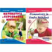 Set 2 carti pentru semestrul 1 Comunicare in Limba Romana, Matematica si Explorarea Mediului Clasa I - Alexandra Manea