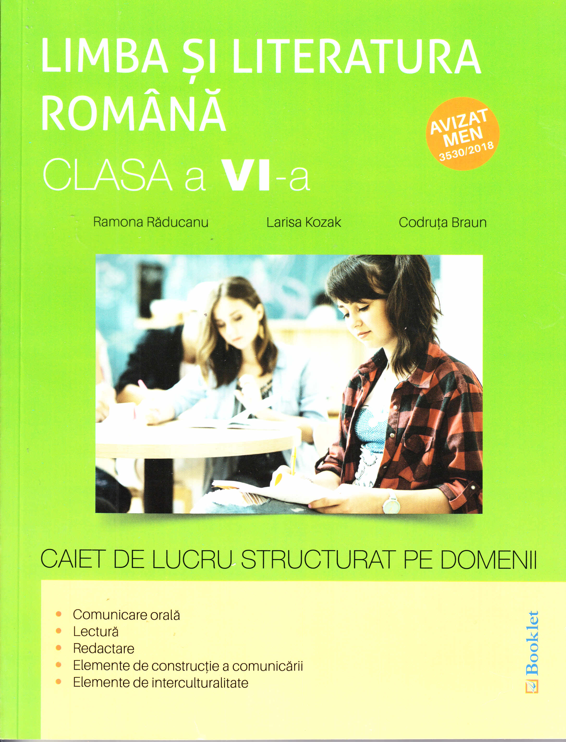 Romana - Clasa 6 - Caiet de lucru structurat pe domenii - Ramona Raducanu, Larisa Kozak, Codruta Braun