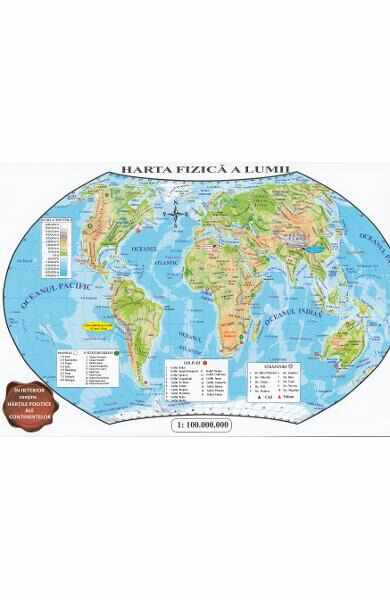 Harta politica a lumii + Harta fizica a lumii (pliata)