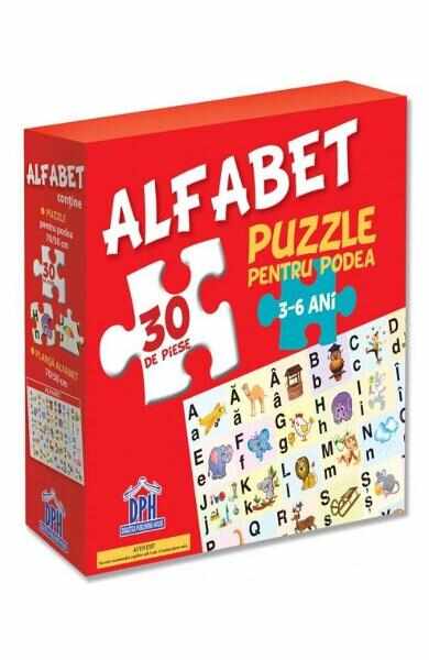 Alfabet: puzzle pentru podea 3-6 ani - 20 Piese