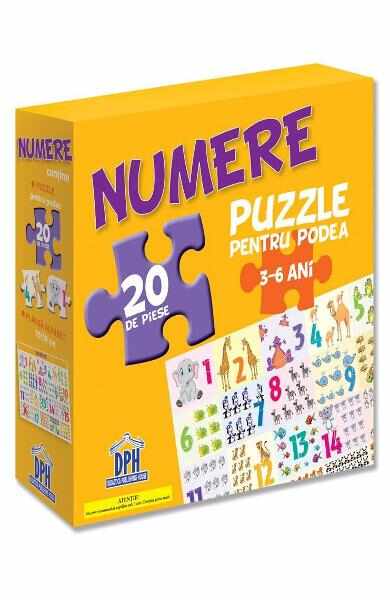 Numere: puzzle pentru podea 3-6 ani - 20 piese