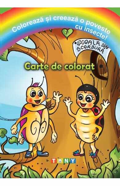 Coloreaza si creeaza o poveste cu insecte! Carte de colorat