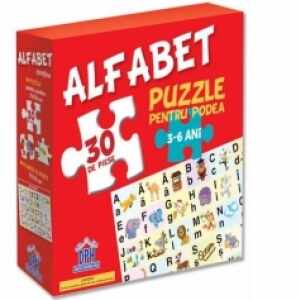 Alfabet - Puzzle pentru podea + Plansa alfabet