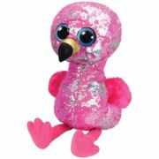 Jucarie de plus Beanie Boos, Flamingo, cu paiete, 42 cm, roz, TY