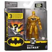 Figurina Batman cu costum auriu si 3 accesorii surpriza, 10 cm, Spin Master