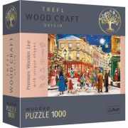Puzzle din lemn strada pregatita de Craciun 1000 de piese