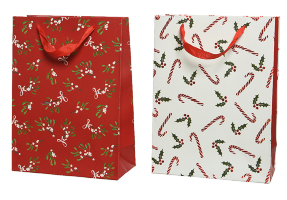 Punga cadou - Giftbag Paper Christmas Mistletoe-Holly, XXL - mai multe modele | Kaemingk