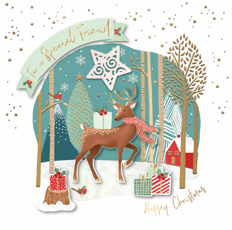 Felicitare - Evergreen Christmas - Special Friend - Christmas Stag | Ling Design