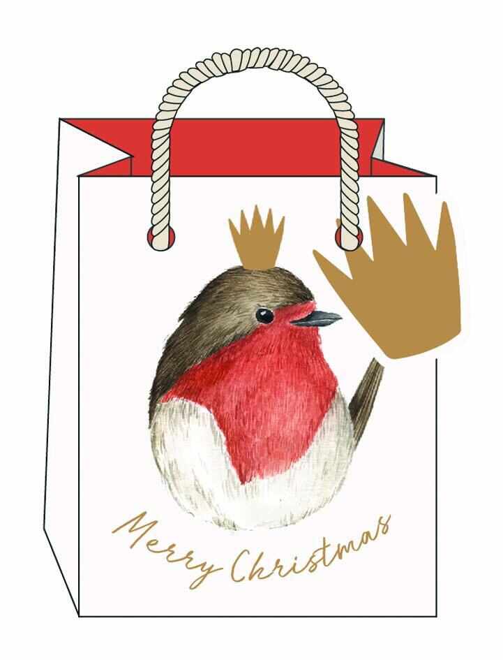 Punga de cadou - Small - Christmas Robins | The Art File