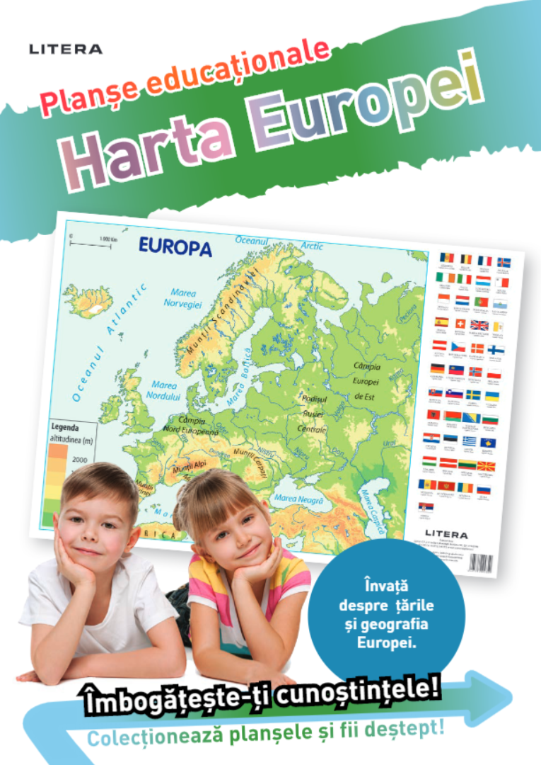 Harta Europei. Planșe educaționale