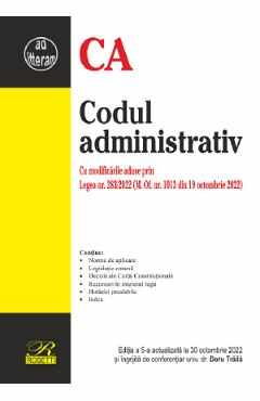 Codul administrativ Ed.5 Act. 30 Octombrie 2022 