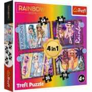 Puzzle Rainbow High 4-in-1 Papusile fashion Trefl