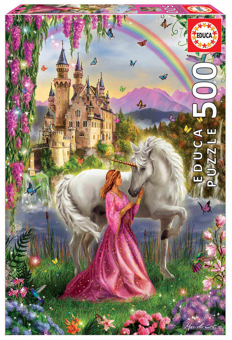 Puzzle cu 500 de piese - Zână și unicorn
