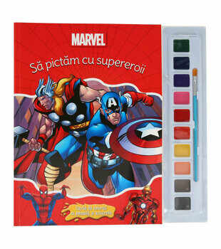 DISNEY. SUPEREROII. Sa pictam cu supereroii. Carte de colorat cu pensula si acuarele/Disney