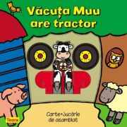 Vacuta Muu are tractor - pagini cartonate cu jucarie (6856)