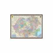 Romania si Republica Moldova. Harta administrativa - proiectie 3D, 1000x700mm (3DGHR4CD1)