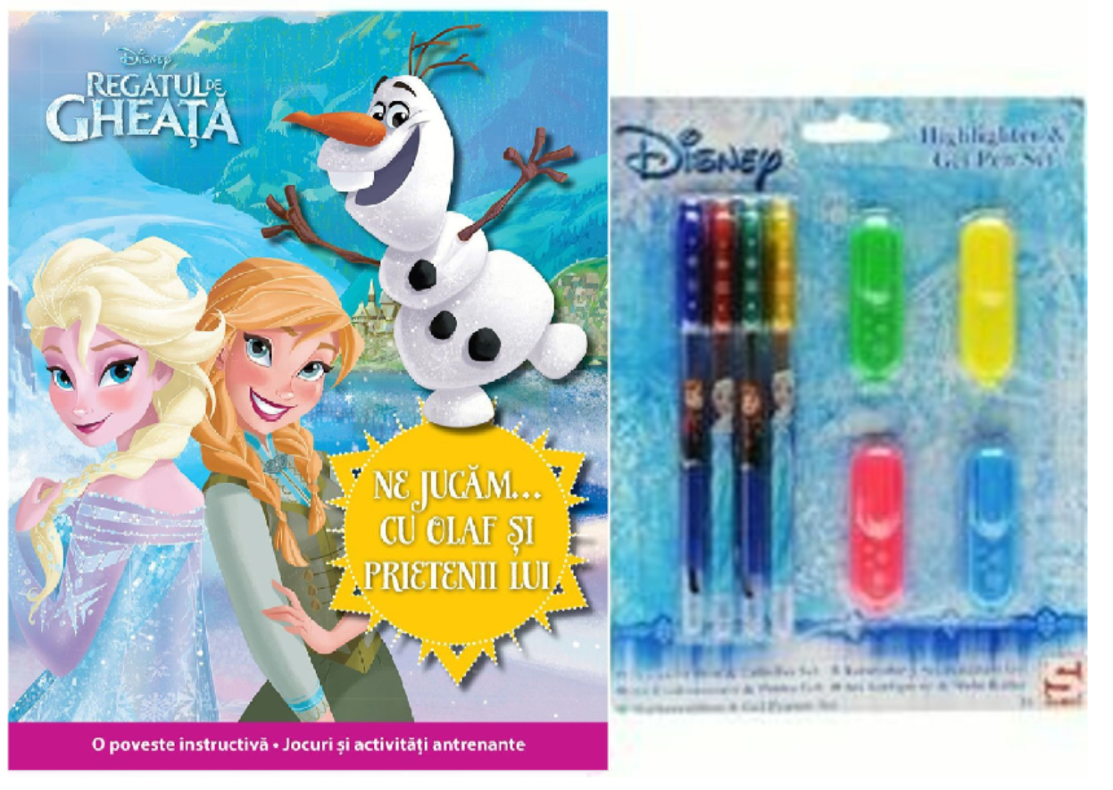 Set carte + jucărie - Disney Highlighter & Gel Pen